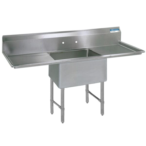 Bk Resources One Compartment Sink 16 Gauge 24 in x 24 in, 1, 2, Free Standing, Stainless Steel BKS6-1-24-14-24TS - main